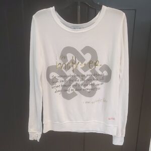 Peace Love World White Long-Sleeve 'I am Mother' Graphic Top with Gold Accent